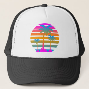 Casquette Corey Tiger 80s Coucher de soleil rétro Palmiers