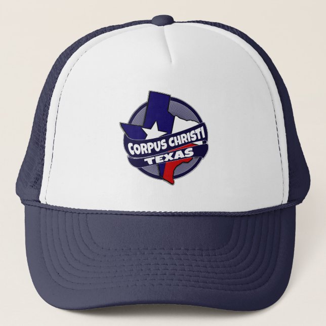 Casquette Corpus Christi Texas drapeau feu camionneur chapea (Devant)