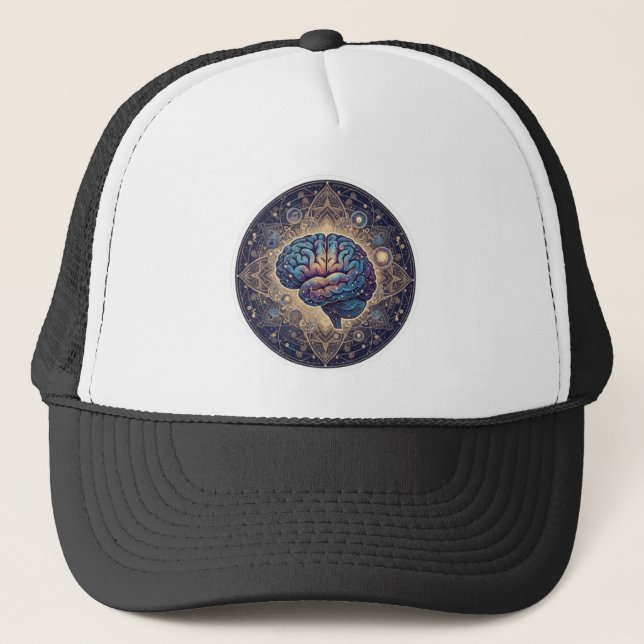 Casquette Cosmic Mind Mandala – Abstract Brain Art (Devant)