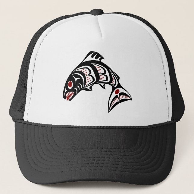 Casquette Côte du Pacifique Nord-Ouest saumon artistique haï (Devant)