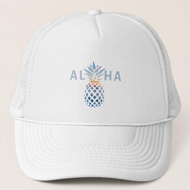 Casquette Coucher de soleil à l'ananas et vagues de l'océan  (Devant)