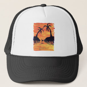 Casquette Coucher de soleil Flamant rose
