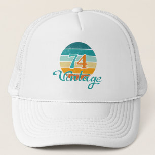 Casquette Coucher de soleil rétro 74 en détresse vintage