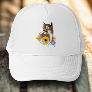 Casquette Cougar Lion de montagne Puma Fleurs
