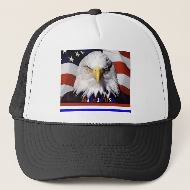 Casquette Couleurs bleues blanches rouges chauves d'Eagle (Devant)