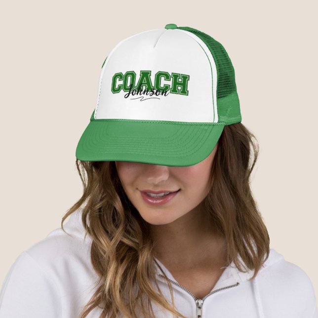 Casquette Couleurs de l'école Coach personnalisé - vert et b (En situation)