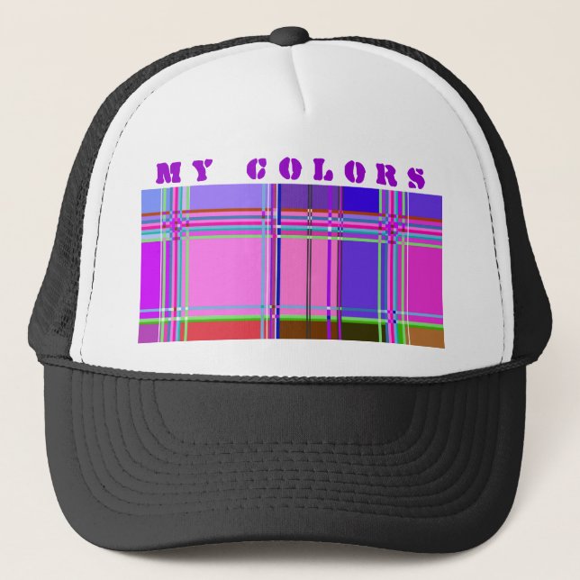 Casquette Couleurs de tissu en carrés (Devant)