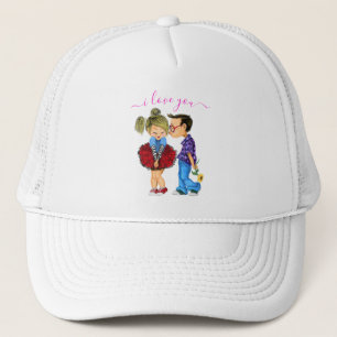 Casquette Couple romantique mignon - Amour - Baiser - Je t'a