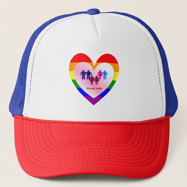 Casquette Couples à l'intérieur de la All Love Pride Coeur (Devant)