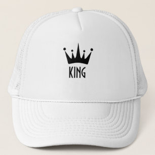 Casquette Couronne de couleur noire personnalisée Texte King