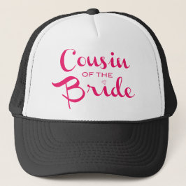 Casquette Cousin de mariée rose blanc