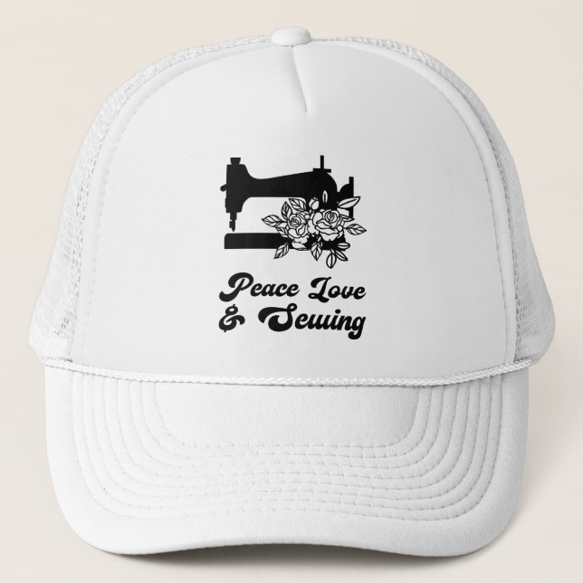 Casquette Couture - Peace Love & Sewing (Devant)