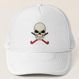 Casquette Crâne au hockey avec chauve-souris de hockey