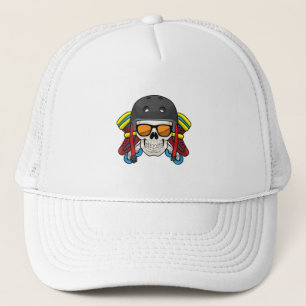 Casquette Crâne avec lunettes de soleil et patins en ligne