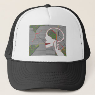 Casquette crâne de logique gris