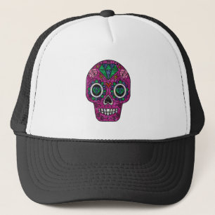 Casquette crâne de sucre parties scintillant rose