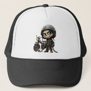 Casquette Crâne Mignon Motard Balade au Clair de Lune dans