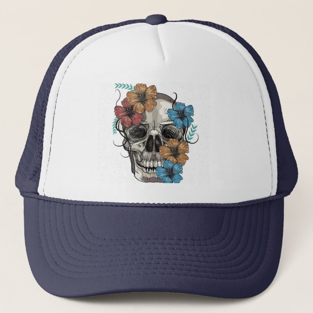 Casquette Crâne principal de belles femmes mexicaines mortes (Devant)