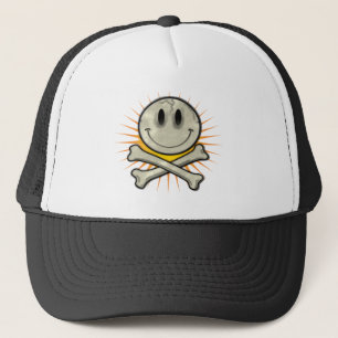 Casquette Crâne souriant et os croisés