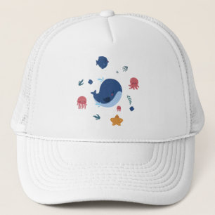 Casquette Créatures Marines Mignonnes Bébé Baleine Méduse