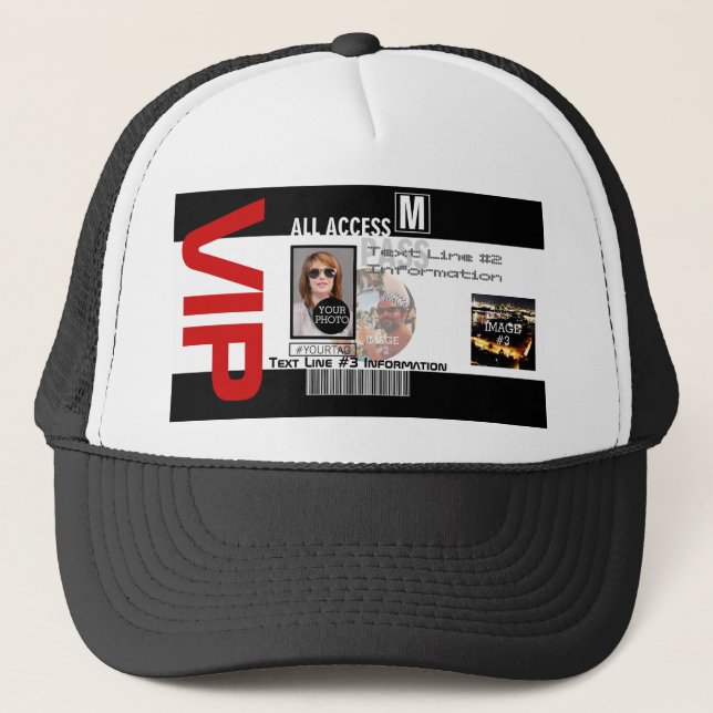Casquette Créez votre propre carte VIP Pass 8 façons de pers (Devant)