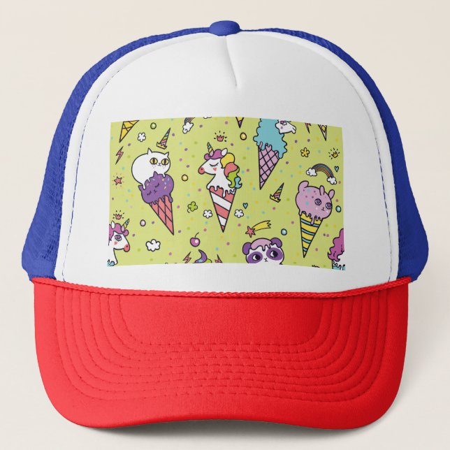 Casquette Crème glacée Pop Cute : Motif animal (Devant)