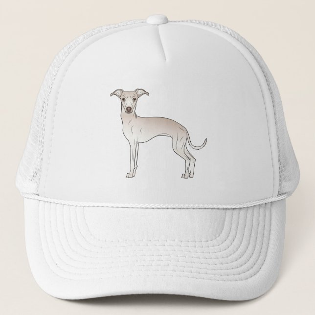 Casquette Crème italien Greyhound mignonne Dessin Cartoon Ch (Devant)