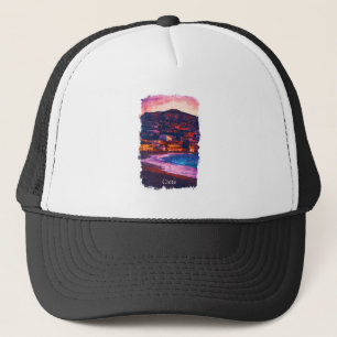 Casquette Crète Grèce île grecque aquarelle peinture