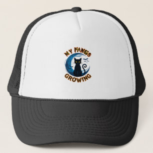 Casquette Crocs qui poussent Chat noir d'Halloween Lune bleu