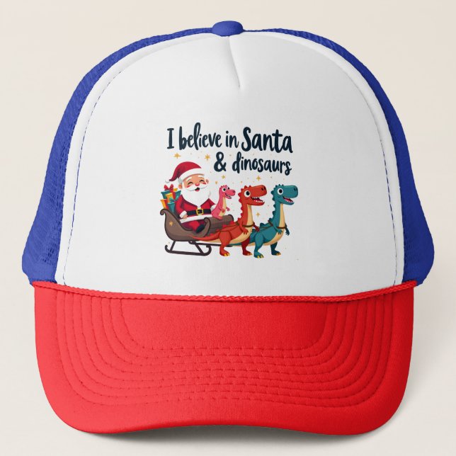 Casquette croire à Père Noël et les dinosaures (Père Noël éq (Devant)