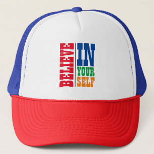 CASQUETTE CROIRE EN VOUS-MÊME TYPOGRAPHIE COLORÉE