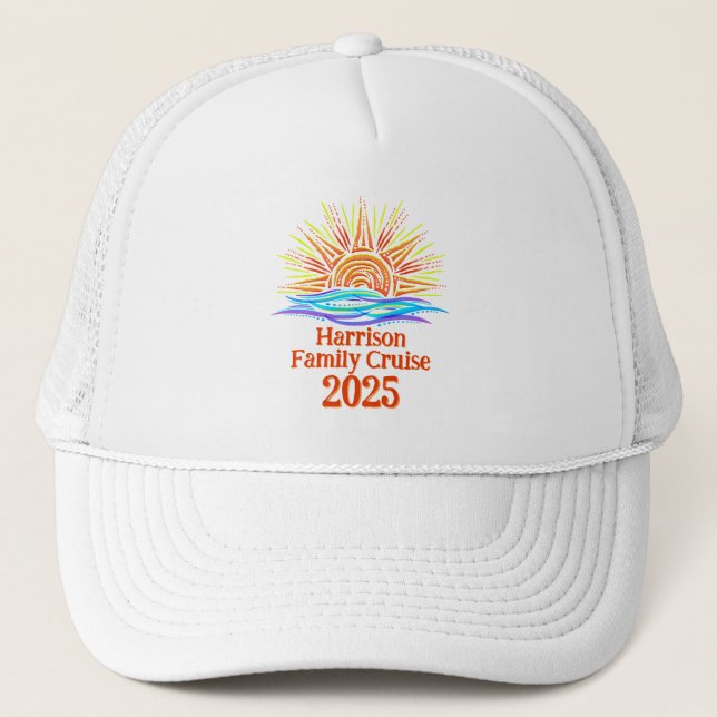 Casquette Croisière en famille Soleil et vagues (Devant)