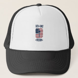 Casquette Croix Patriotique Foi Famille Liberté Drapeau USA