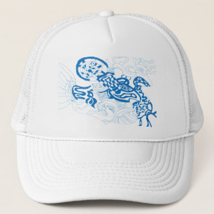 Casquette Croquis bleu, abstrait