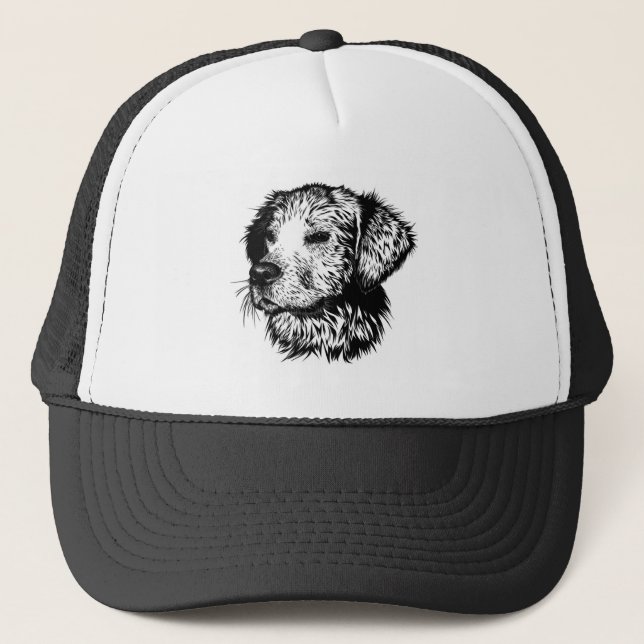 Casquette Croquis en tête de canine (Devant)