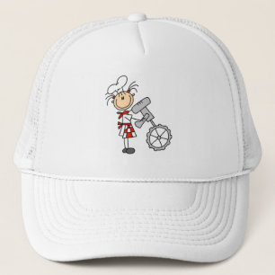 Casquette Cuisinière utilisant un mélangeur
