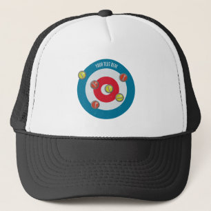 Casquette curling Maison et pierres de curling vue du haut