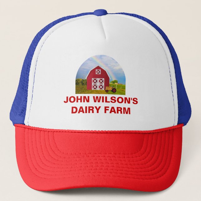 Casquette Custom Red Barn Blue Sky Farm Nom de votre entrepr (Devant)