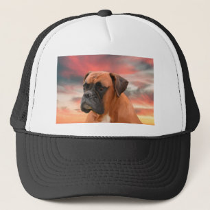 Casquette Cute Boxer Dog Eau Couleur Huile Peinture Art