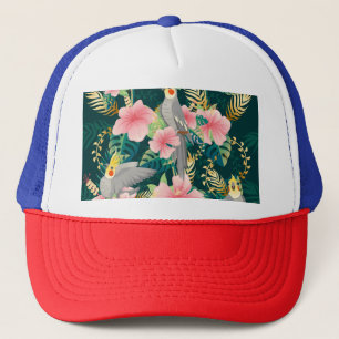 Casquette Cute Cockatiel Parrot Motif Vintage