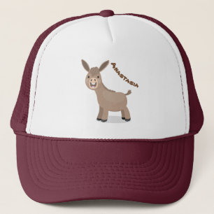 Casquette Cute happy miniature donkey cartoon illustration