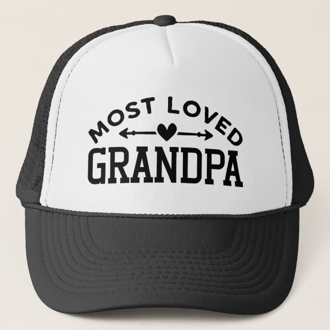 Casquette Cute loved Grandpa word art  (Devant)