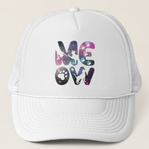 Casquette Cute Meow Chat Silhouettes et Empreintes de pattes