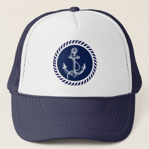 Casquette Cute Navy Bleu & Blanc Ancre nautique 4