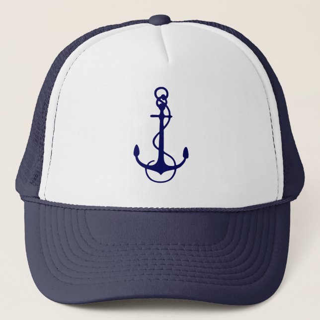 Casquette Cute Navy Blue Nautical Boat Ancre (Devant)