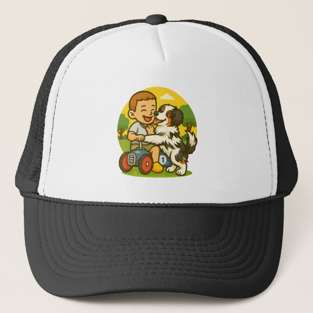 Casquette Cute Puppy and Kid Playtime (Devant)