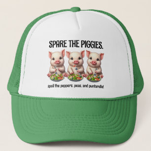 Casquette Cute Spare Piggies Manger Salades