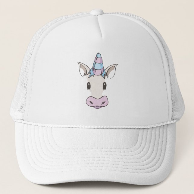 Casquette Cute Unicorn à cornes magiques Cheval Cadeau (Devant)