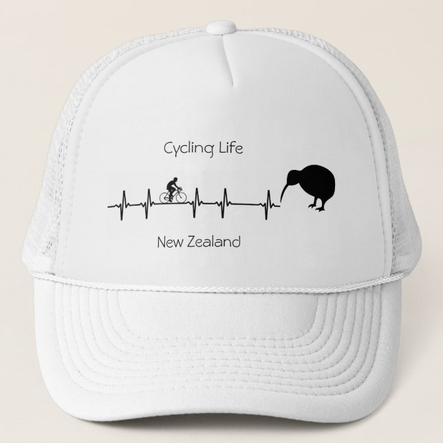 Casquette Cycling Life, Nouvelle-Zélande personnalisable (Devant)