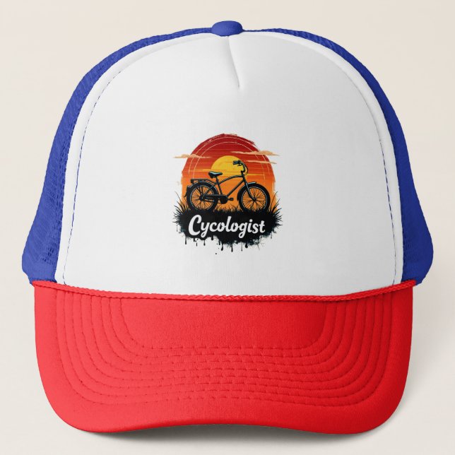 Casquette Cycologiste Aventure à vélo : Tir graphique au cou (Devant)